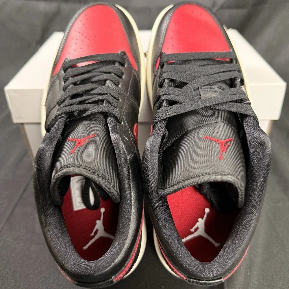 Nike Air Jordan 1 Low Women 8.5 Shoes Black Gym Red Sail Sneakers DC0774-061